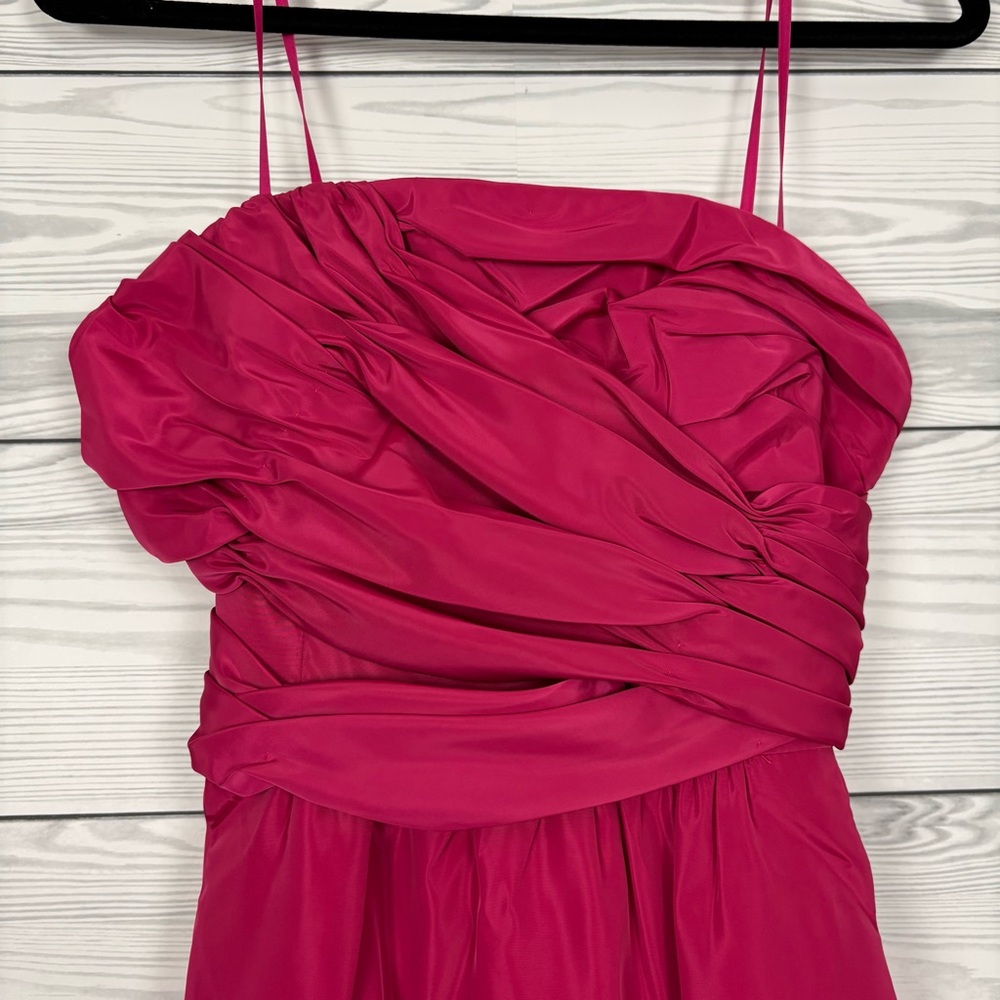 Plenty by Tracy Reese Ruched Pink Fuchsia Cocktail Dress NWT Size 4 - Picture 2 of 9